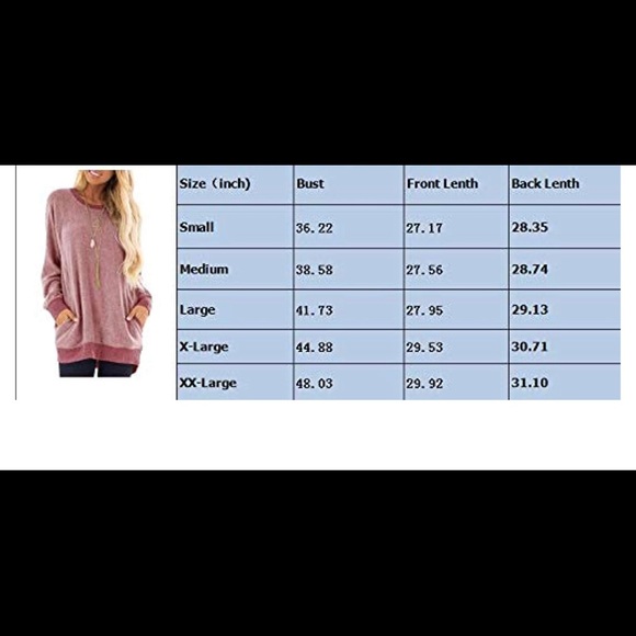 Long sleeve gray Casual Top w Pockets - Picture 6 of 6